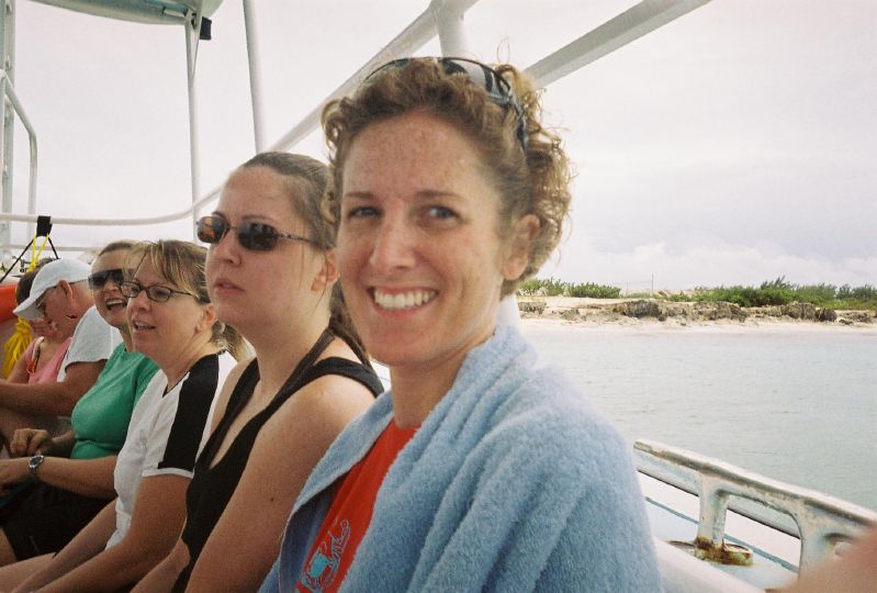 Holly and Martha on our tender to the snuba boat