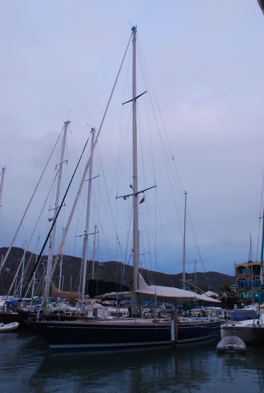 Back in port at Tortola, we drop our gear at the ship, change for dinner, and look for an eatery ashore. Along the way, we find a nice little harbor. Such majestic boats!
