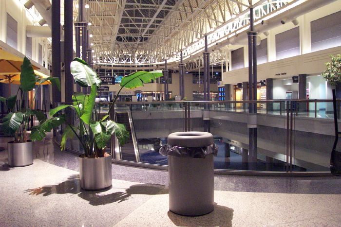 A nearly empty Cincinnati International Airport at 4am.