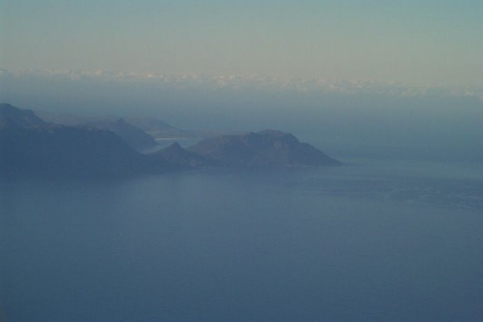 Finally, as we begin our descent, the southern cape comes into view.