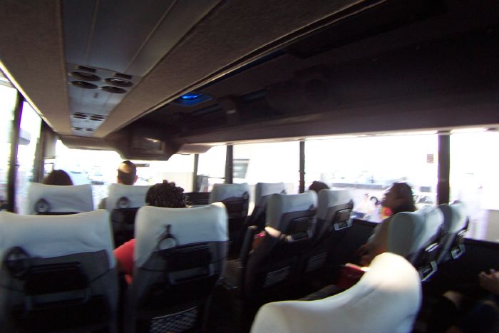 Time to play with the wide-angle lens now that we're getting up close and personal. Of course, it does make the bus look a little bigger than it is. Unfortunately, the movement is not conducive of a crisp photo.