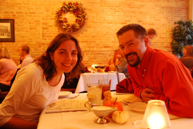 Stacey and Brian at the rehearsal dinner