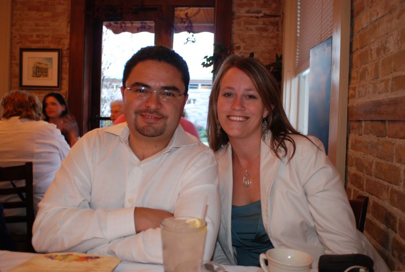 Miguel and Kate at the rehearsal dinner