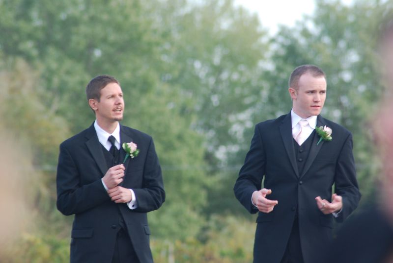 Joe and best man Tim on the Wedding Day