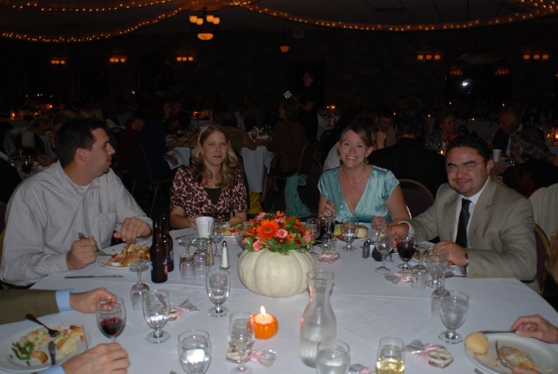 Dave, Lisa, Kate, and Miguel at the wedding reception